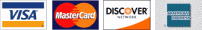 American Express, Visa, Discover and Mastercard Accepted